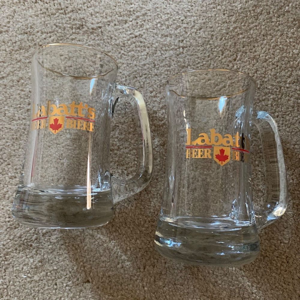 2 Labatt's Beer Glass Mugs